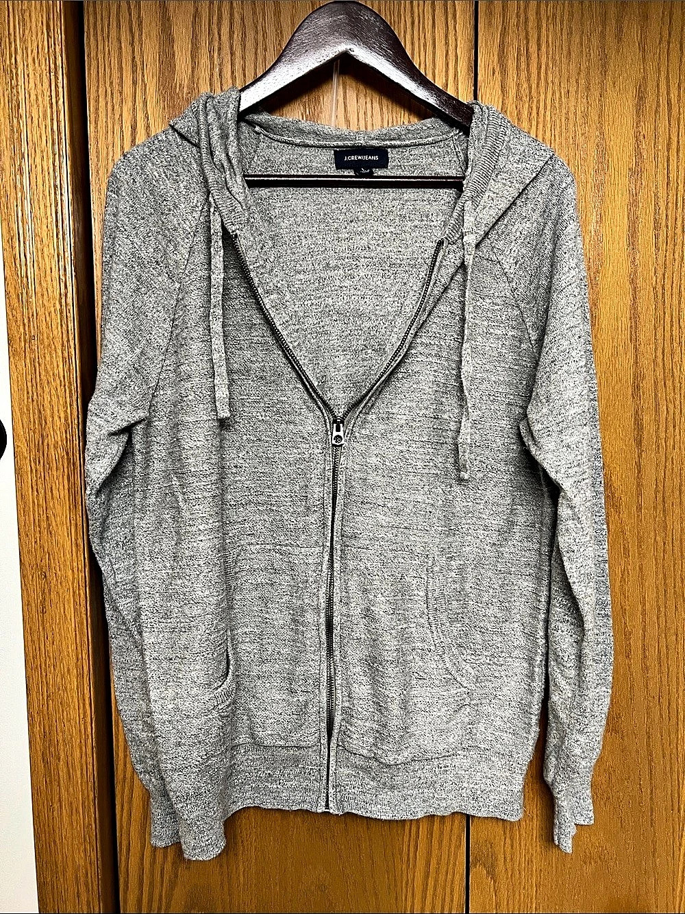 J.Crew Gray Cotton Zip Hoodie Size Large